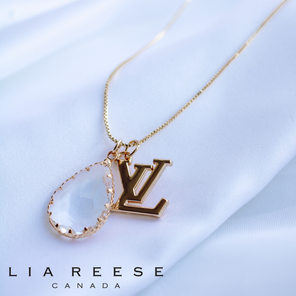 LV, Gold & Crystal Necklace – Lia Reese Canada