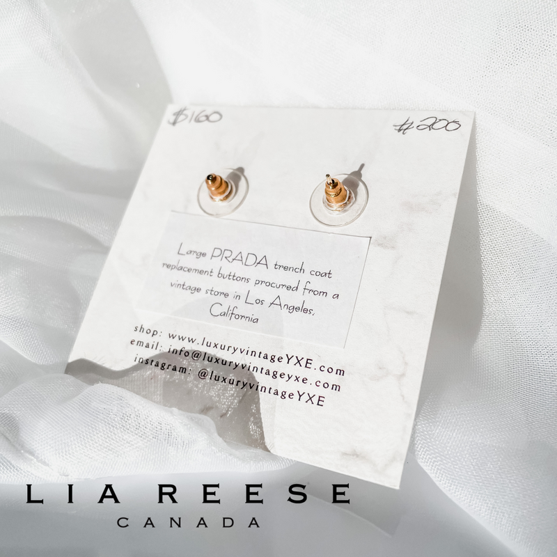 PRADA, White & Gold Earrings