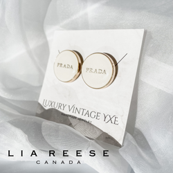 PRADA, White & Gold Earrings